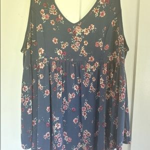 Floral peplum tank top